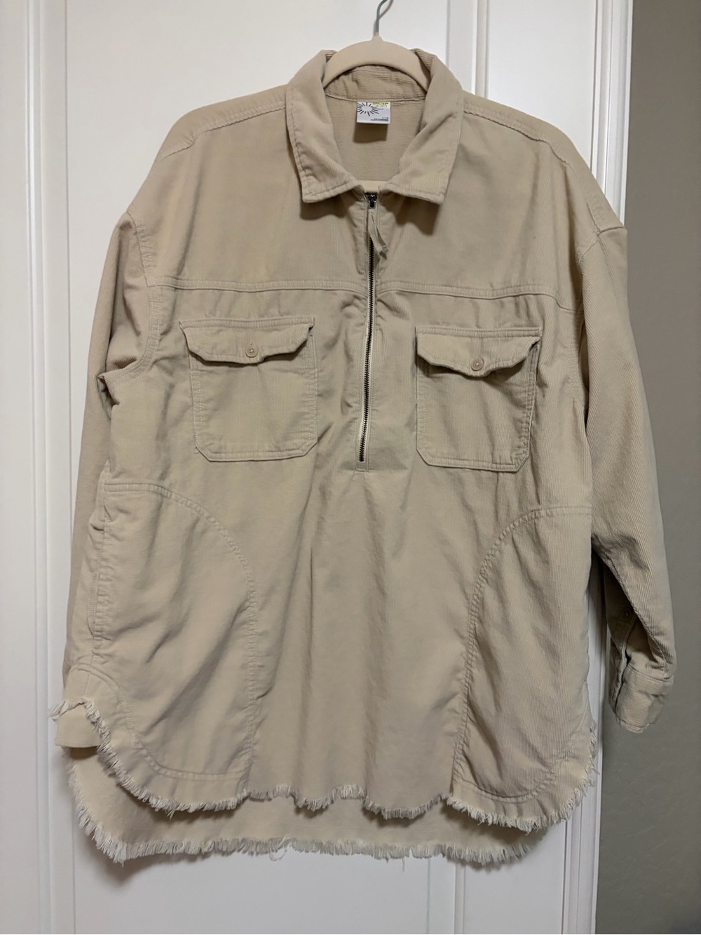 NWOT⛅️🌈Offline by aerie Corduroy Frayed-Hem Utility Half-Zip Jacket🌦️🌈